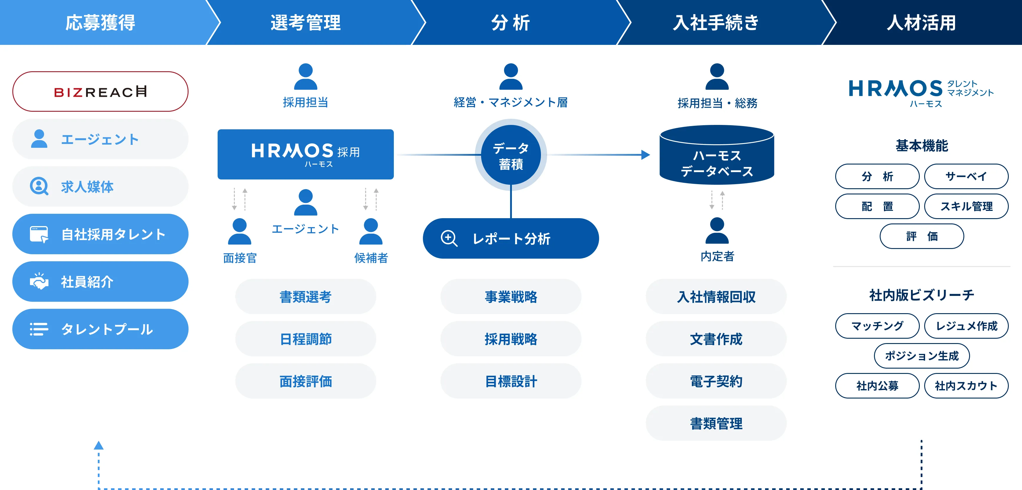 採用の入り口から入社後活躍まで、全てハーモスで効率化！