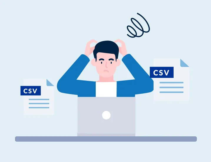 CSVデータの加工は手間が多く、ミスも発生